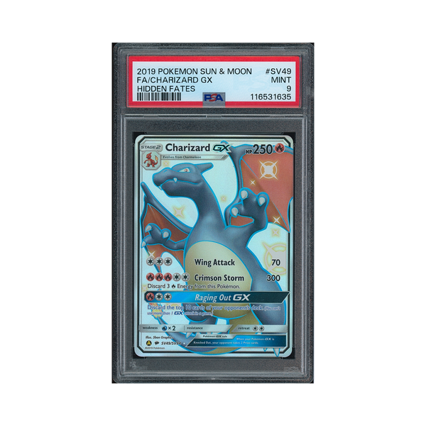 2019 Pokemon Sun & Moon Hidden Fates Charizard GX #SV49 PSA 9 – Common Lands