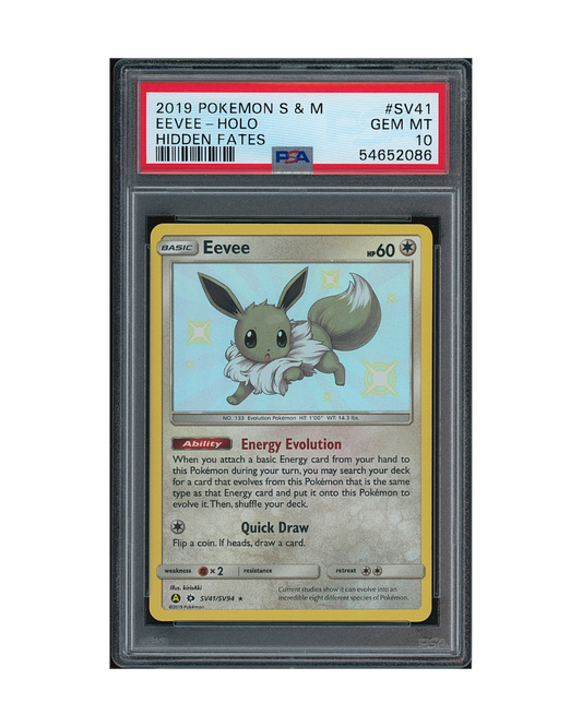 2019 Pokemon Sun & Moon Hidden Fates Eevee #SV41 PSA 10