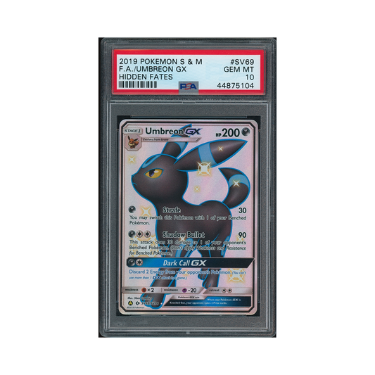 2019 Pokemon Sun & Moon Hidden Fates Umbreon GX #SV69 PSA 10