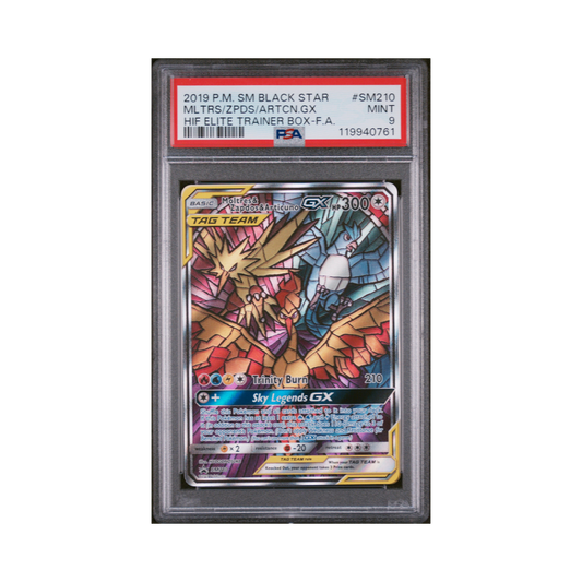 2019 Pokemon SM Black Star Promo Moltres & Zapdos & Articuno GX #SM210 PSA 9