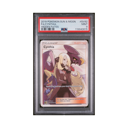 2019 Pokemon Sun & Moon Hidden Fates Cynthia #SV82 PSA 9