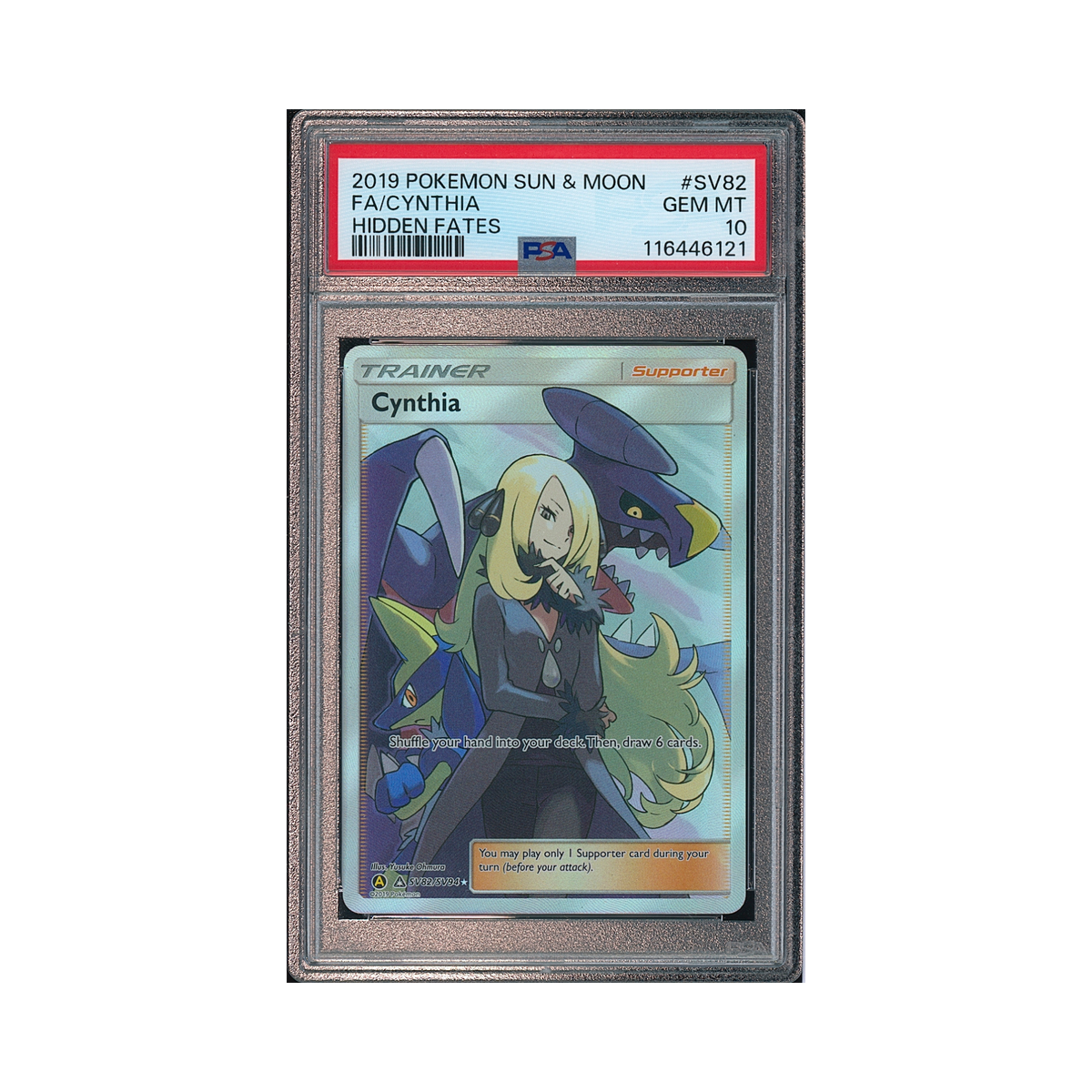 2019 Pokemon Sun & Moon Hidden Fates Cynthia #SV82 PSA 10