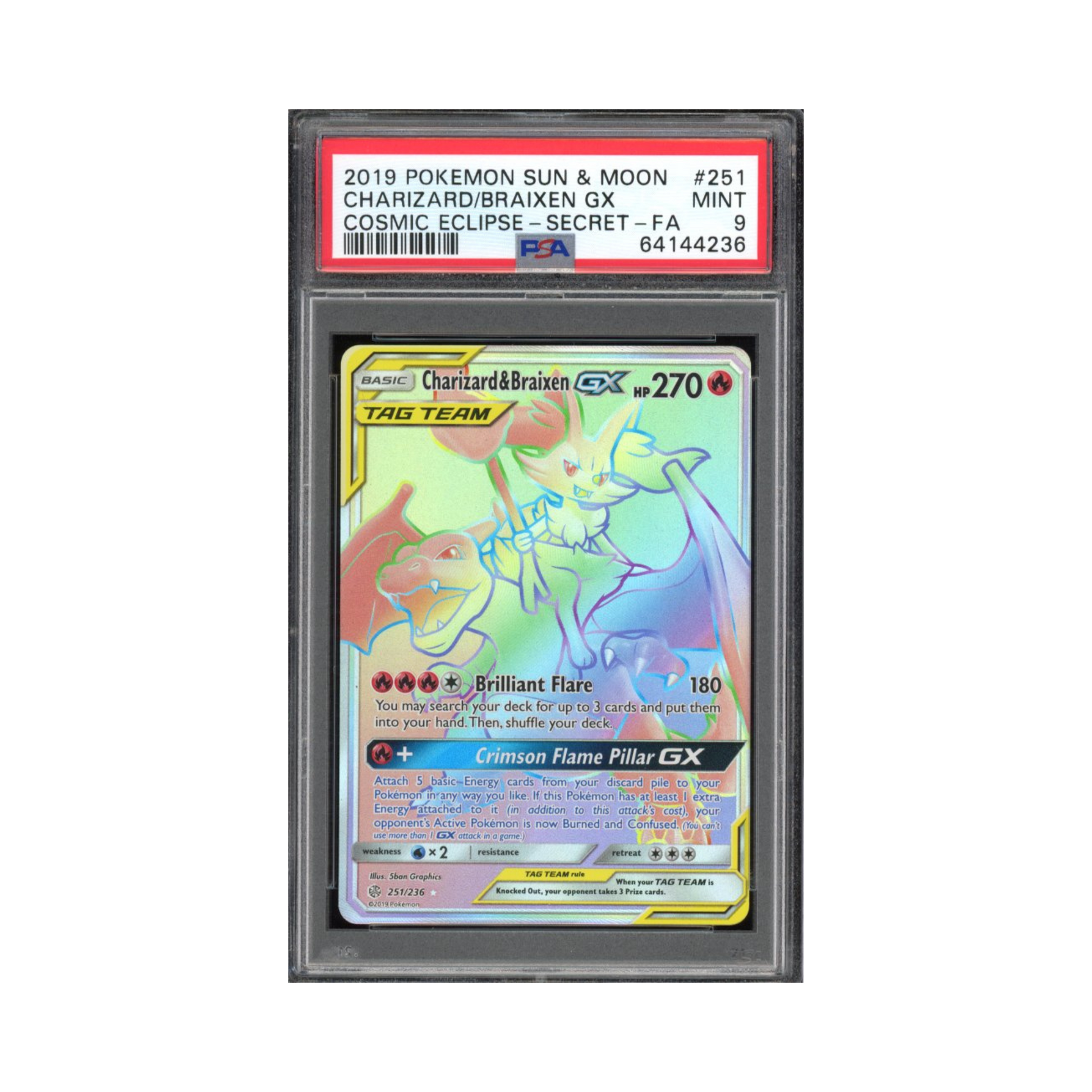 2019 Pokemon Sun & Moon Cosmic Eclipse FA Secret Charizard & Braixen G – Common Lands