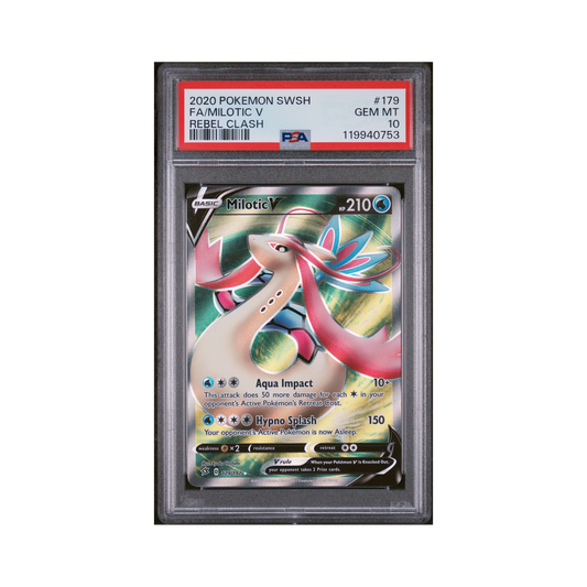 2020 Pokemon Sword & Shield Rebel Clash Milotic V #179 PSA 10