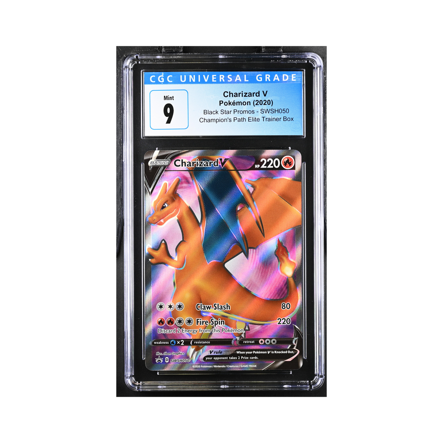 2020 Pokemon SWSH Black Star Promos Charizard V #SWSH050 CGC 9 – Common Lands