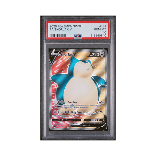 2020 Pokemon Sword & Shield Snorlax V #197 PSA 10