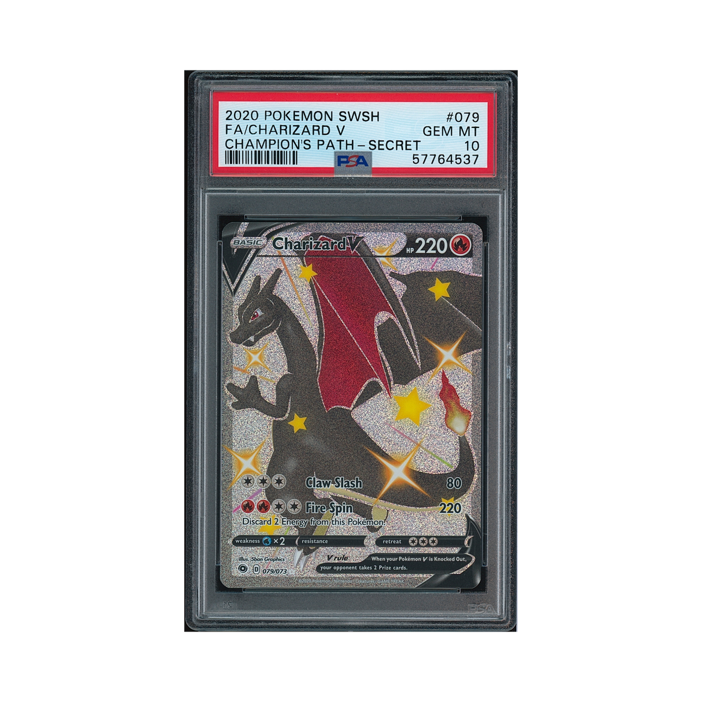 2020 Pokemon Sword & Shield Champion's Path Charizard V #079 PSA 10