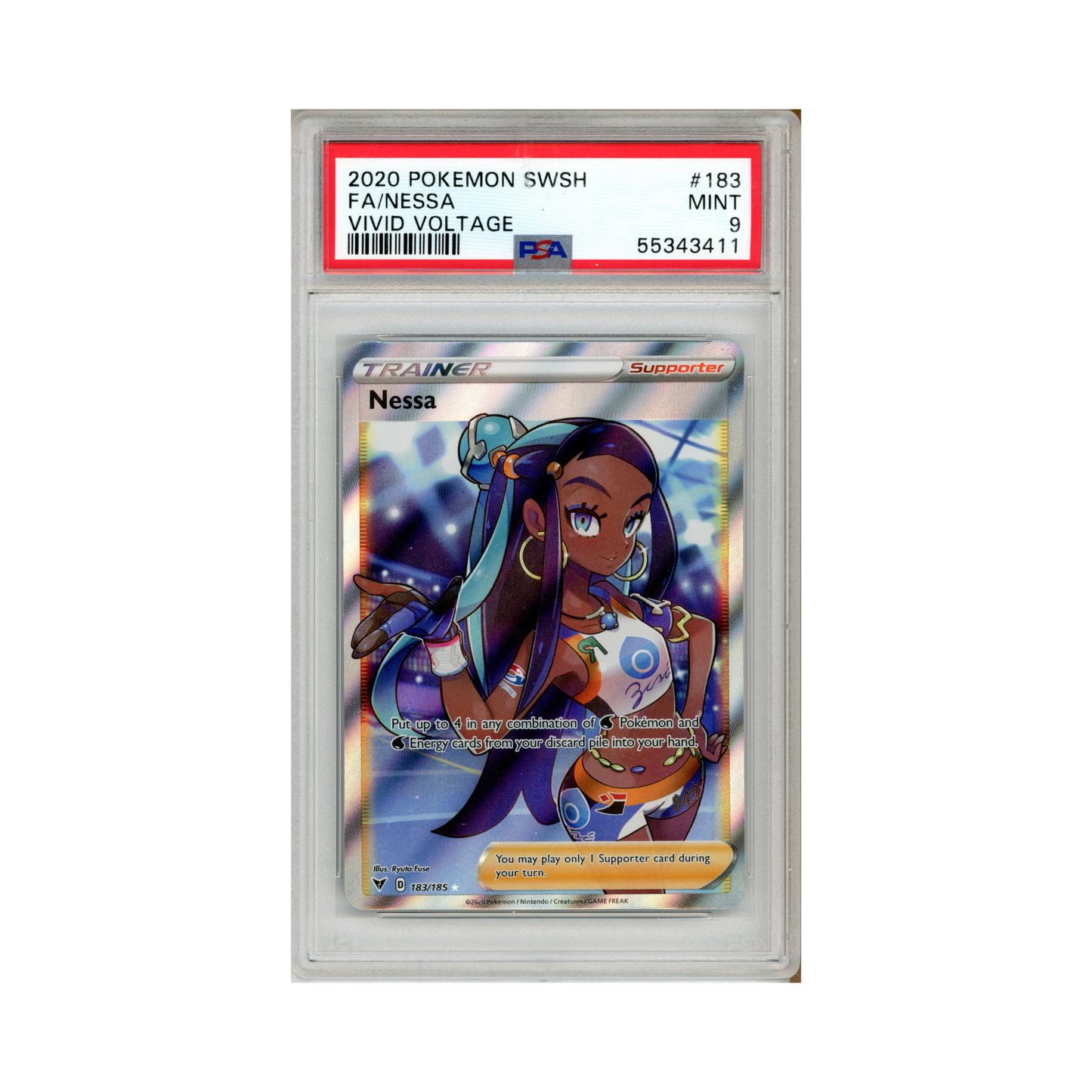 2020 Pokemon Vivid Voltage Nessa #183 PSA 9