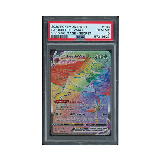 2020 Pokemon Sword & Shield Vivid Voltage Orbeetle VMAX #186 PSA 10