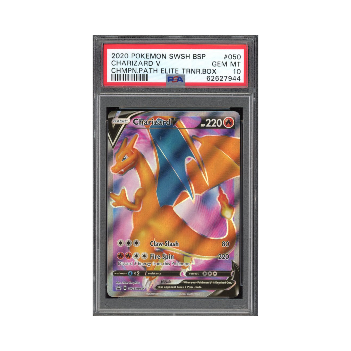 Swsh Rails 2020 Pokemon SWSH Charizard V Champion's Path #50 PSA 10 – Common Lands