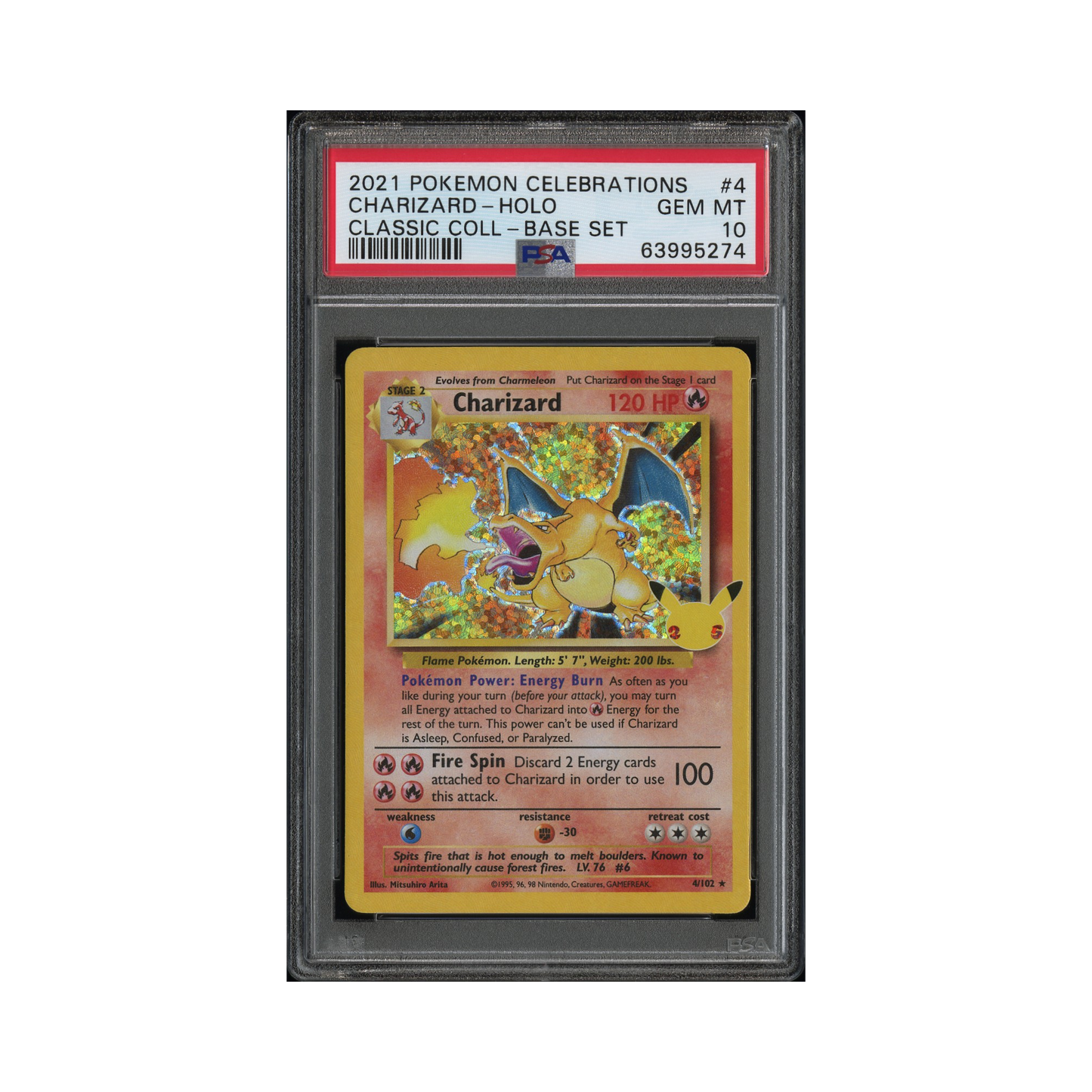 2021 Pokemon Celebrations: Classic Collection Charizard #4 PSA 10