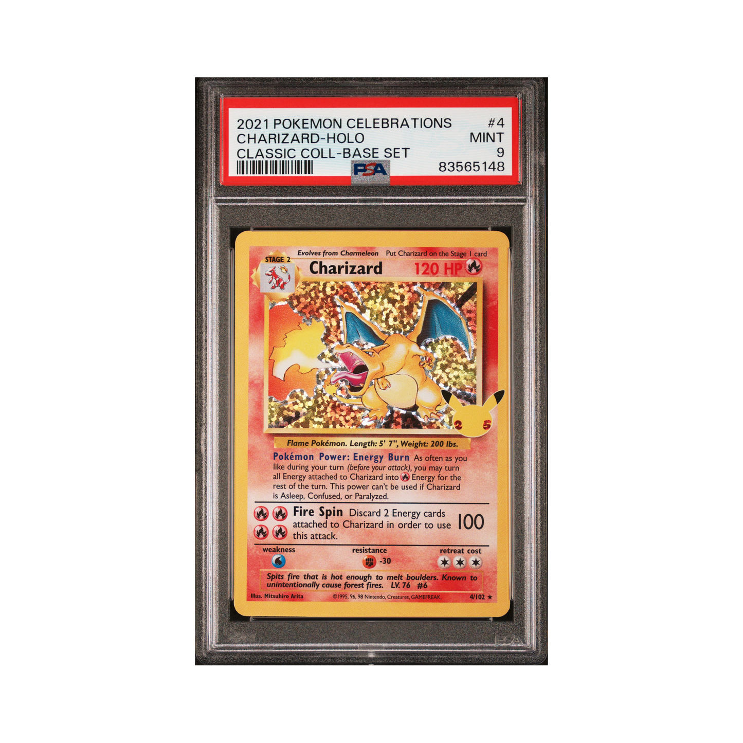 2021 Pokemon Celebrations: Classic Collection Charizard #4 PSA 9