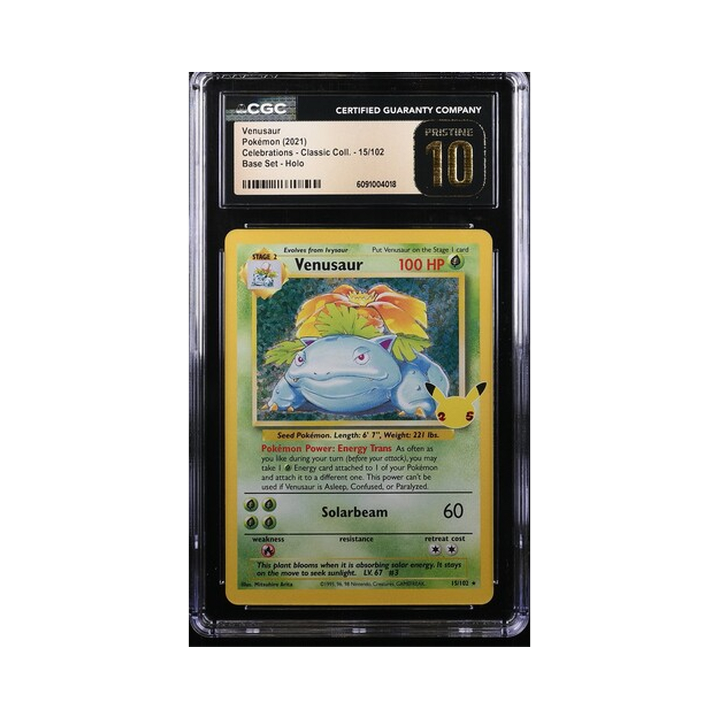 2021 Pokemon Celebrations: Classic Collection Venusaur #15 CGC 10