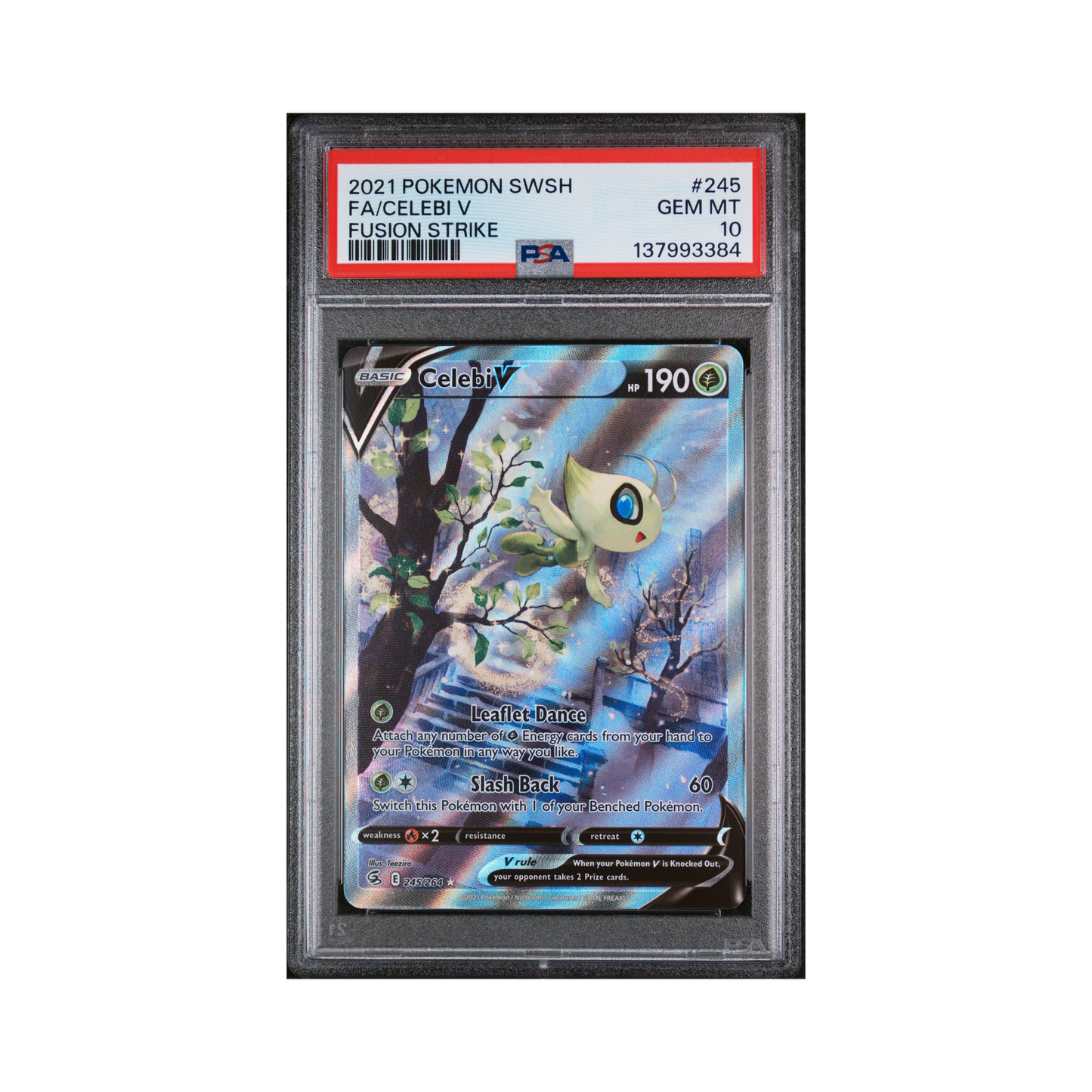 2021 Pokemon Fusion Strike Celebi V #245 PSA 10