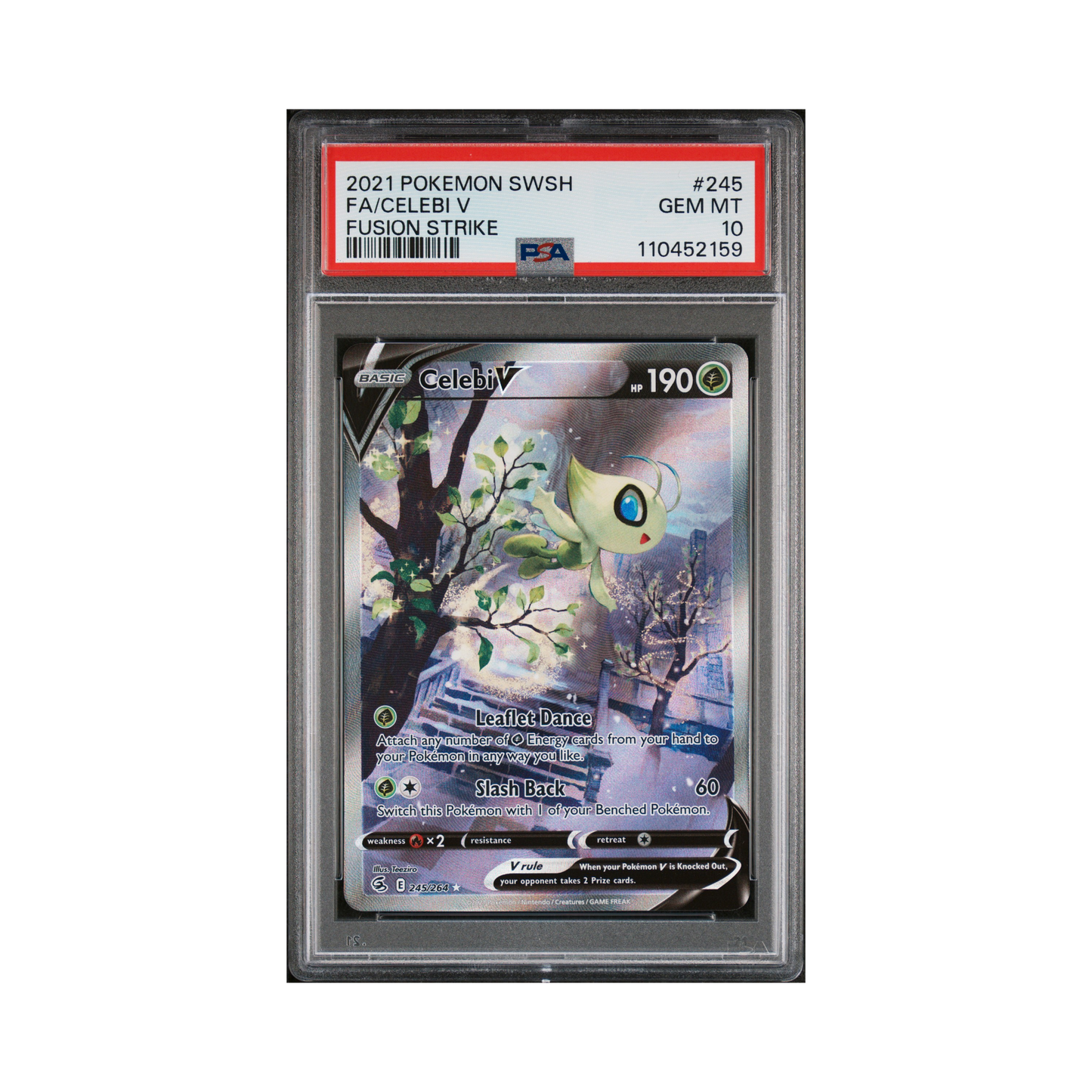 2021 Pokemon Fusion Strike Celebi V #245 PSA 10