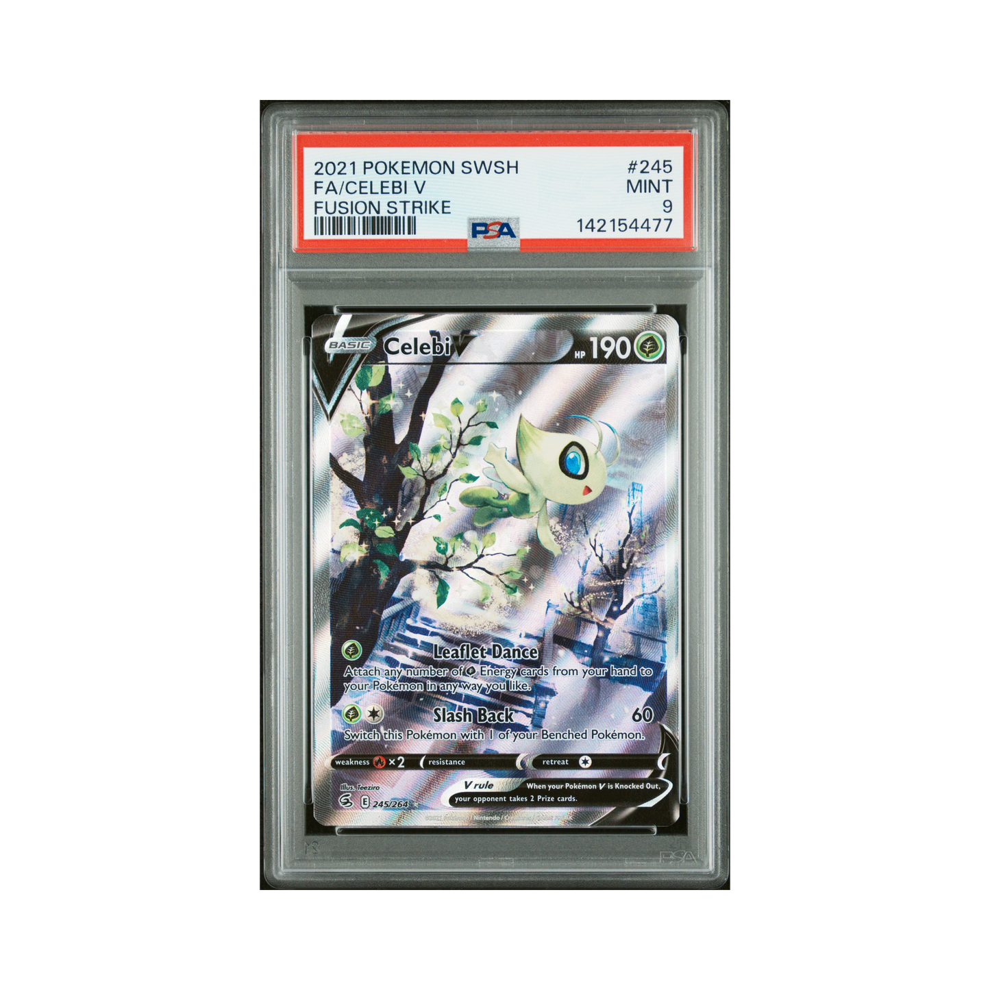 2021 Pokemon Fusion Strike Celebi V #245 PSA 9