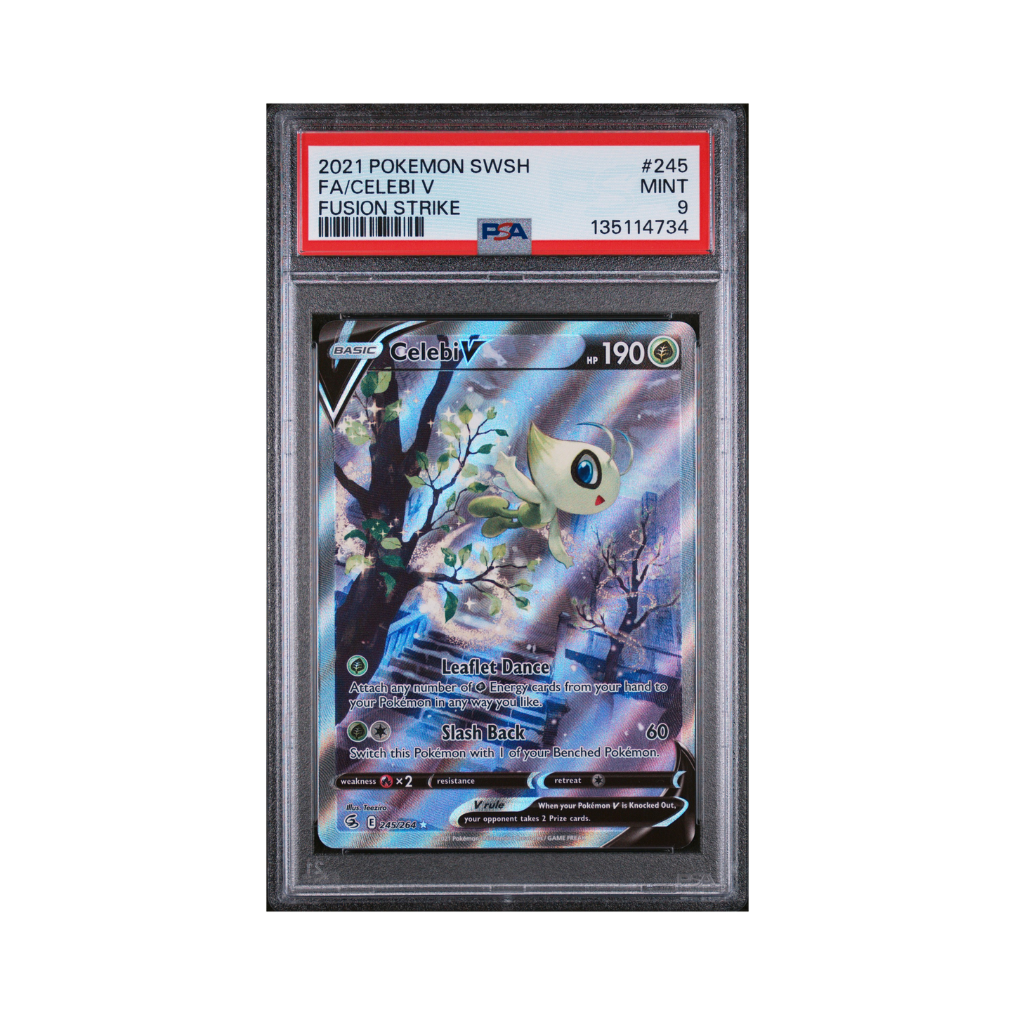2021 Pokemon Fusion Strike Celebi V #245 PSA 9
