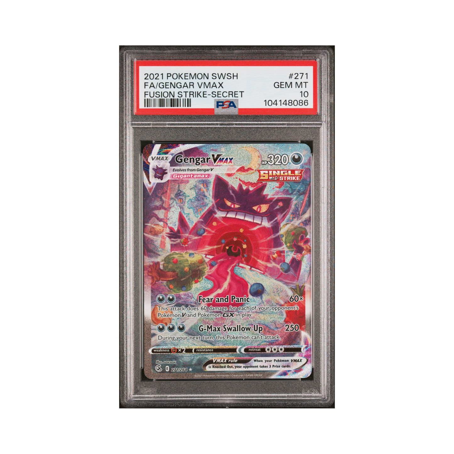 2021 Pokemon Fusion Strike Gengar VMAX #271 PSA 10