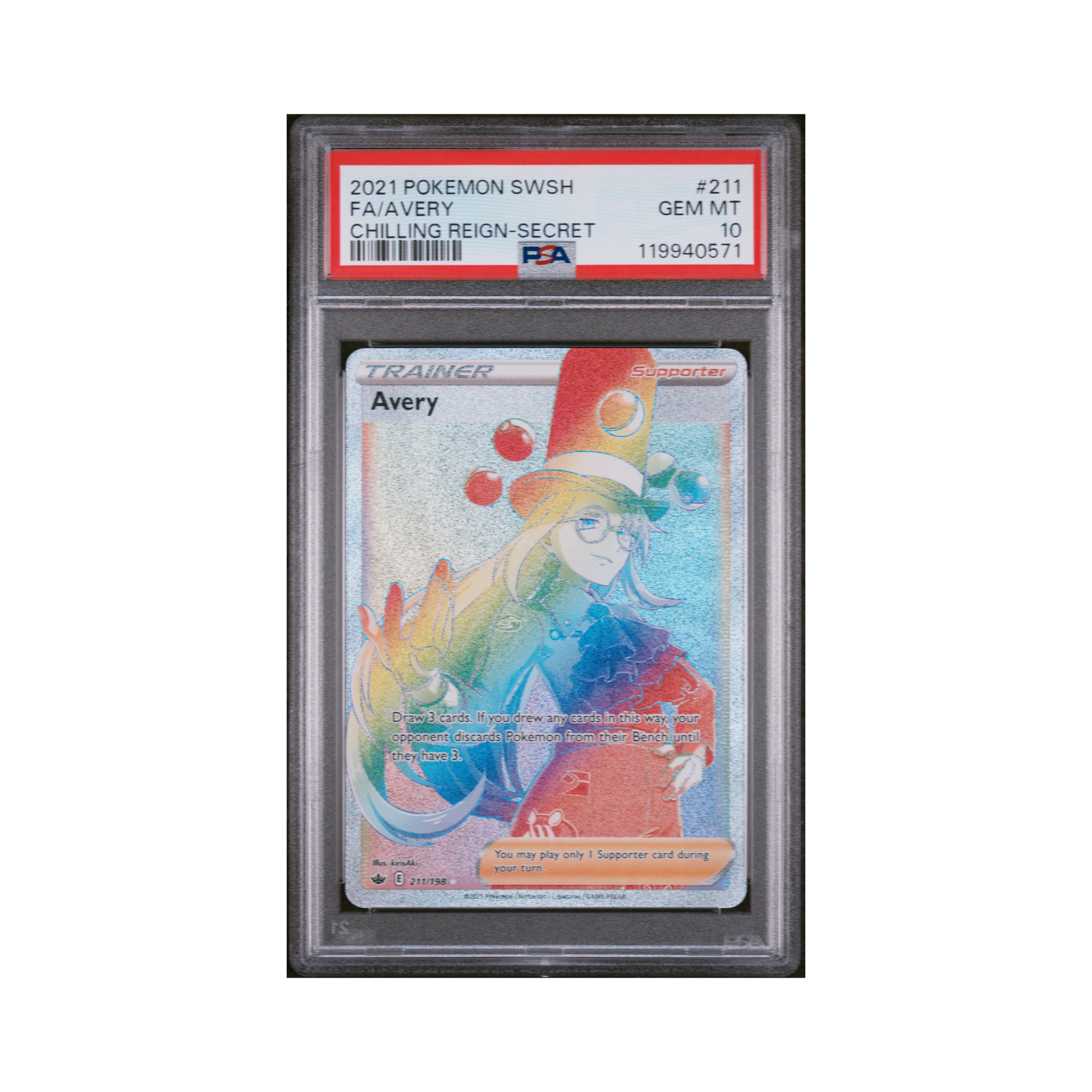 2021 Pokemon Sword & Shield Chilling Reign Avery #211 PSA 10 Common Lands 2021 Pokemon Sword & Shield Chilling Reign Avery #211 PSA 10 Common Lands