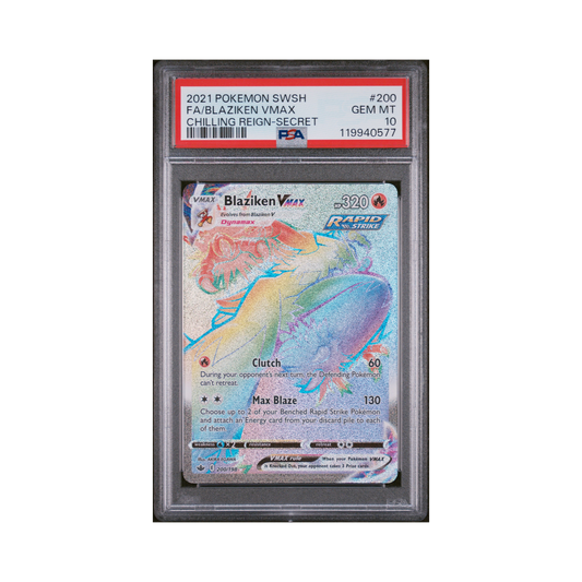2021 Pokemon Sword & Shield Chilling Reign Blaziken VMAX #200 PSA 10