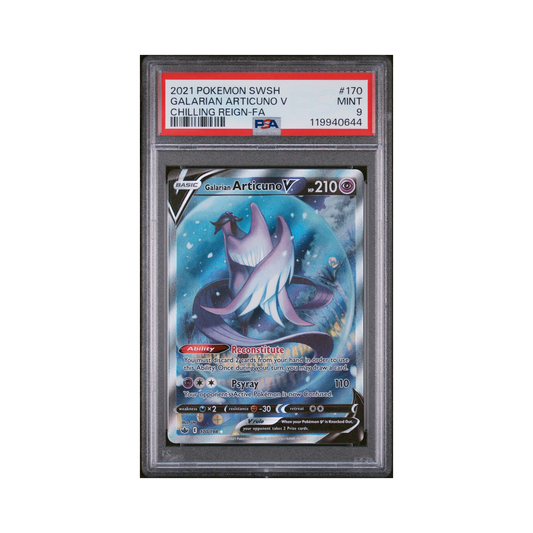 2021 Pokemon Sword & Shield Chilling Reign Galarian Articuno V #170 PSA 9