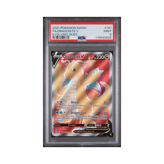 2021 Pokemon Sword & Shield Evolving Skies Dragonite V #191 PSA 9