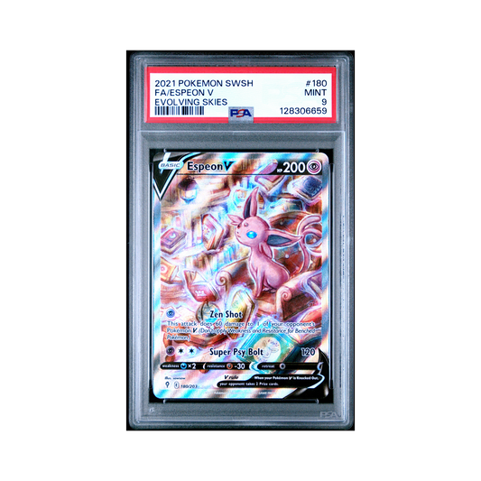2021 Pokemon Sword & Shield Evolving Skies Espeon V #180 PSA 9