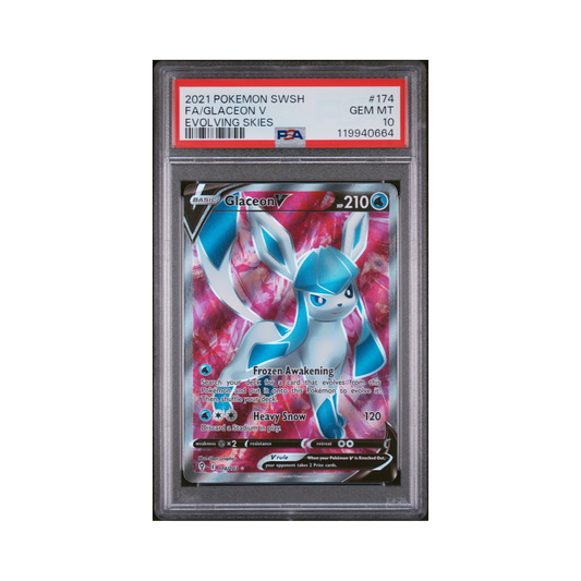 2021 Pokemon Sword & Shield Evolving Skies Glaceon V #174 PSA 10