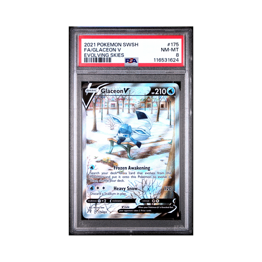 2021 Pokemon Sword & Shield Evolving Skies Glaceon V #175 PSA 8