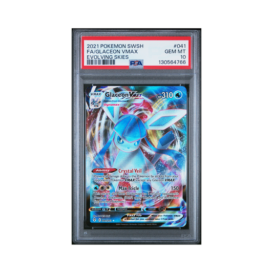 2021 Pokemon Sword & Shield Evolving Skies Glaceon VMAX #041 PSA 10