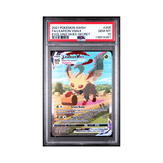 2021 Pokemon Sword & Shield Evolving Skies Leafeon VMAX #205 PSA 10
