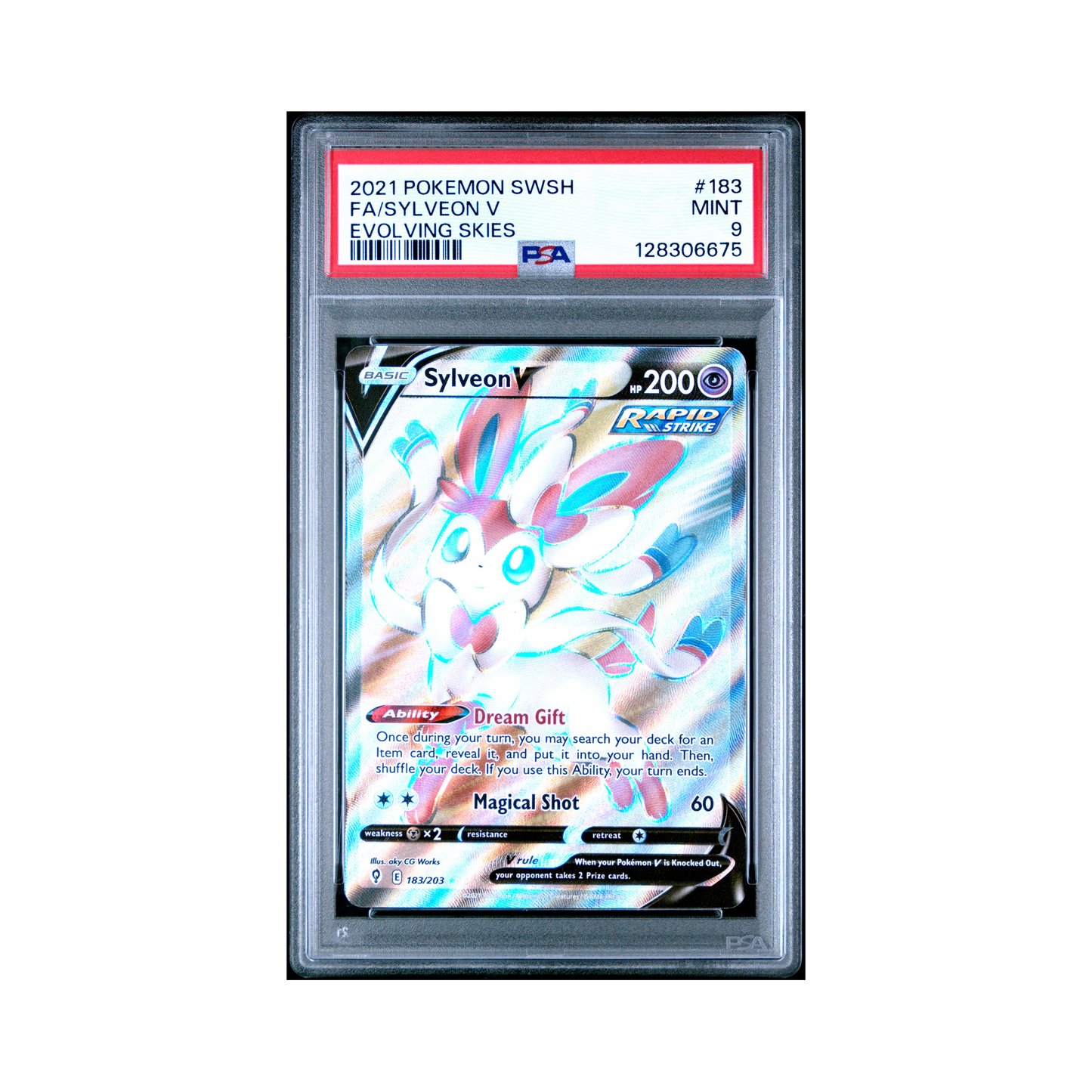 2021 Pokemon Sword & Shield Evolving Skies Sylveon V #183 PSA 9
