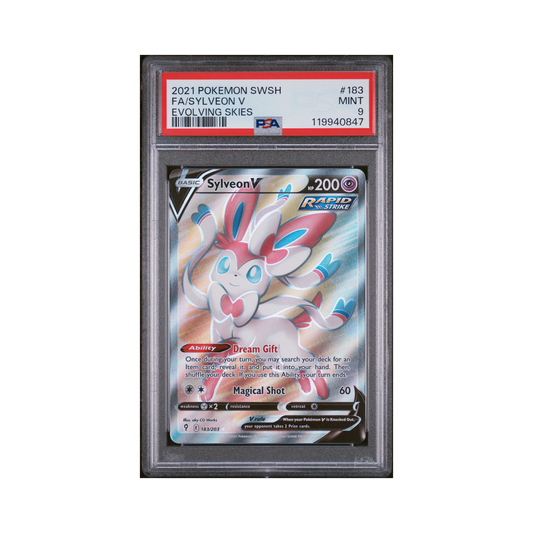 2021 Pokemon Sword & Shield Evolving Skies Sylveon V #183 PSA 9