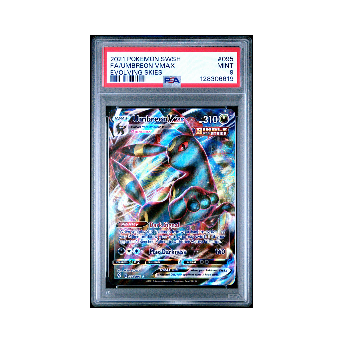 pokemon tcg evolving skies 095 203 umbreon vmax card 2021 Sword & Shield #095 PSA 9 – Common Lands Tin:Mega Feraligatr ex PSA has increased their Preserved in a tamper New Singles