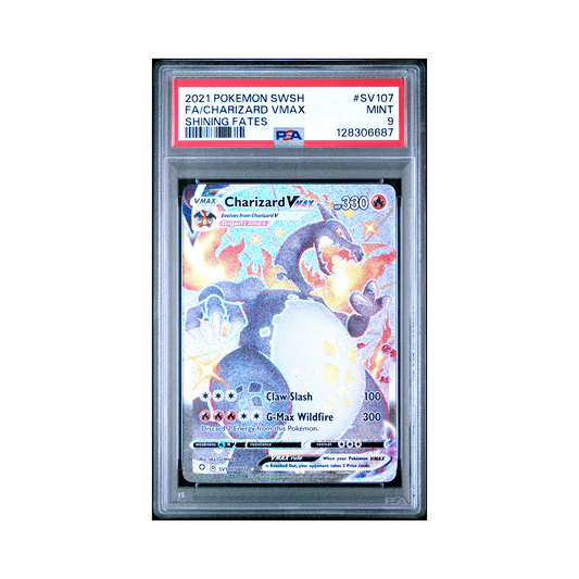 2021 Pokemon Sword & Shield Shining Fates Charizard VMAX #SV107 PSA 9