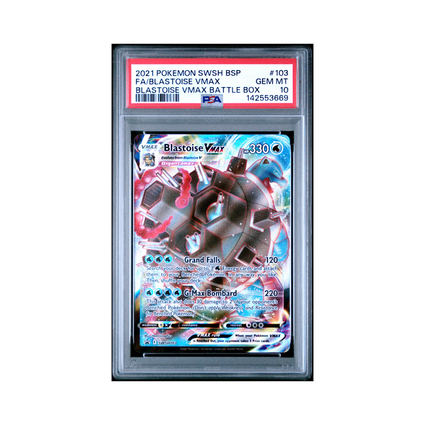 2021 Pokemon SWSH Black Star Promo Blastoise VMAX #103 PSA 10 – Common Lands