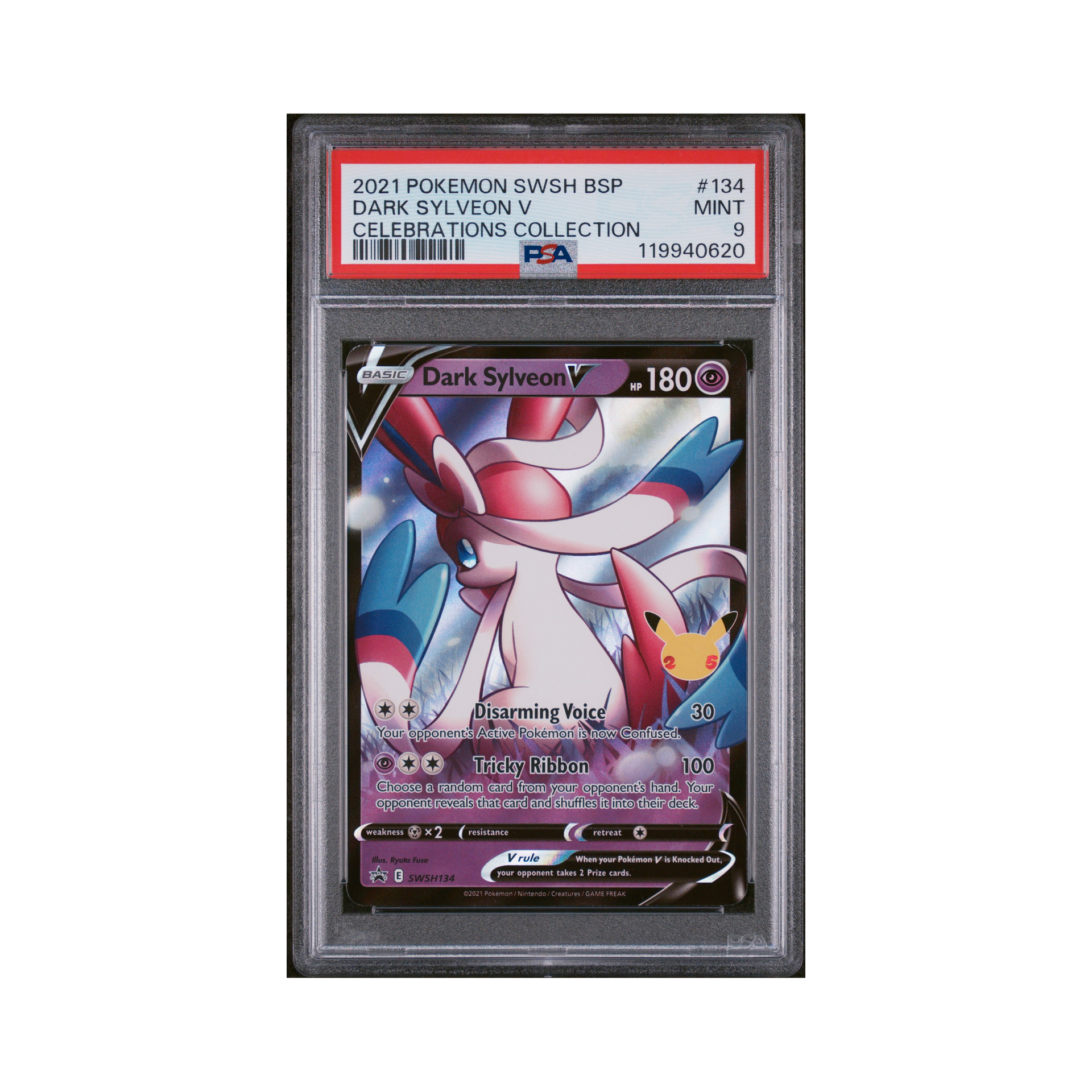 2021 Pokemon SWSH Black Star Promo Dark Sylveon V #134 PSA 9