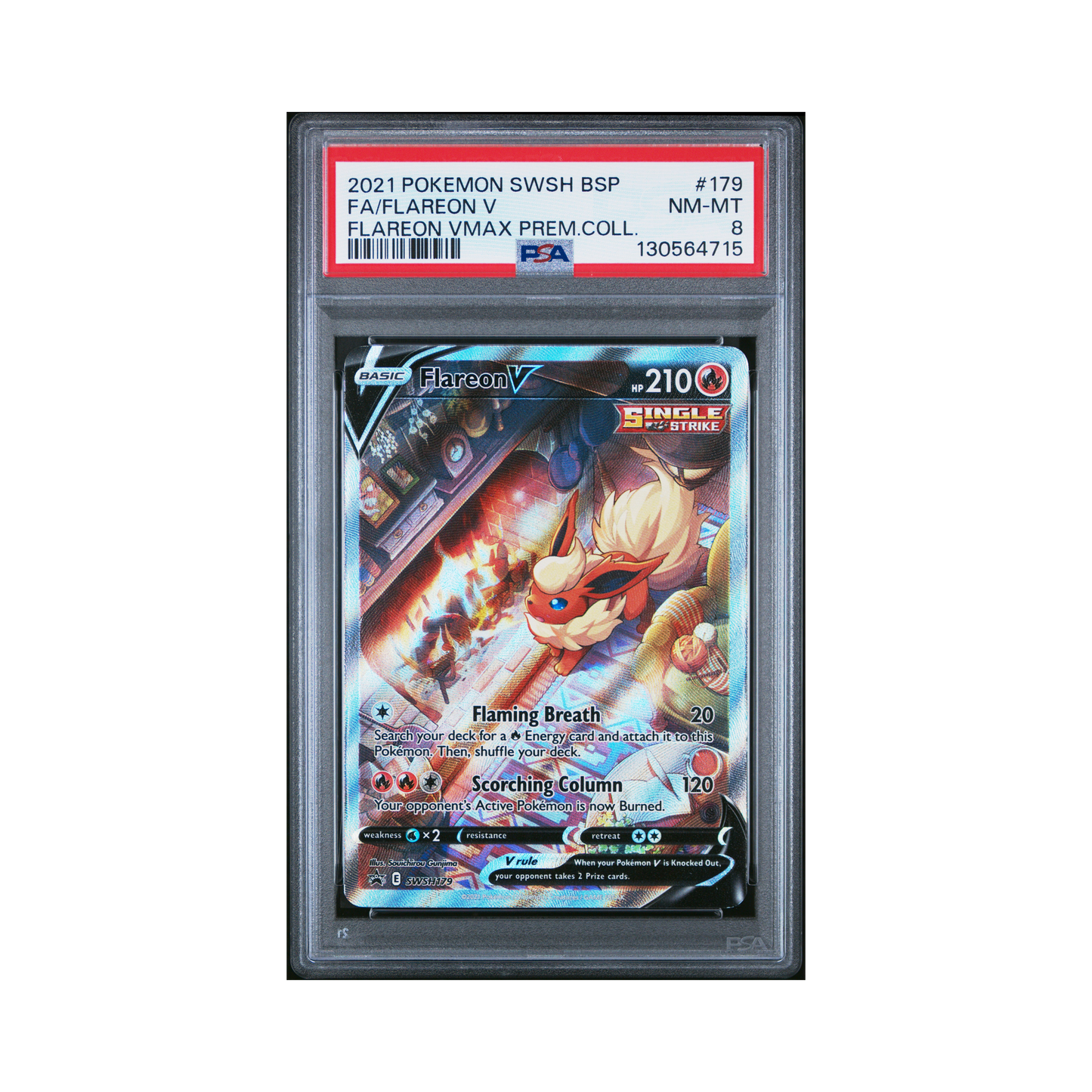 2021 Pokemon SWSH Black Star Promo Flareon V #179 PSA 8