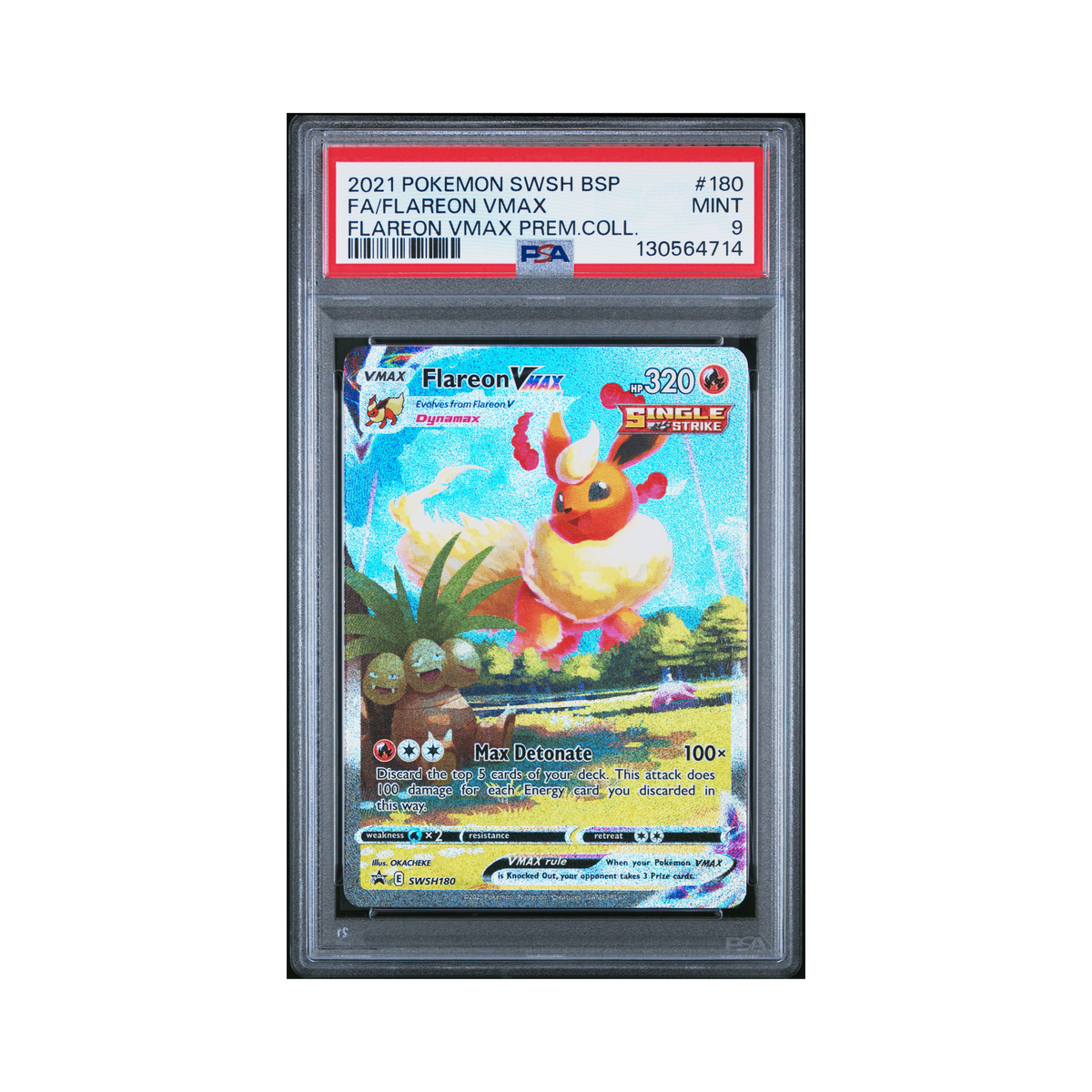 2021 Pokemon SWSH Black Star Promo Flareon VMAX #180 PSA 9