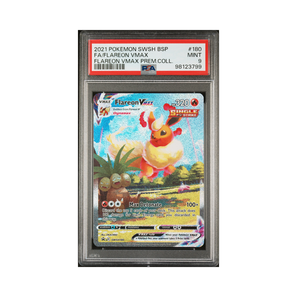2021 Pokemon SWSH Black Star Promo Flareon VMAX #180 PSA 9