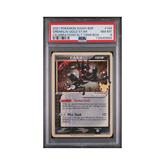 2021 Pokemon SWSH Black Star Promo Greninja-gold Star #144 PSA 8