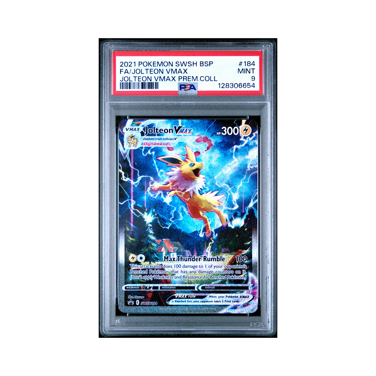 2021 Pokemon SWSH Black Star Promo Jolteon VMAX #184 PSA 9