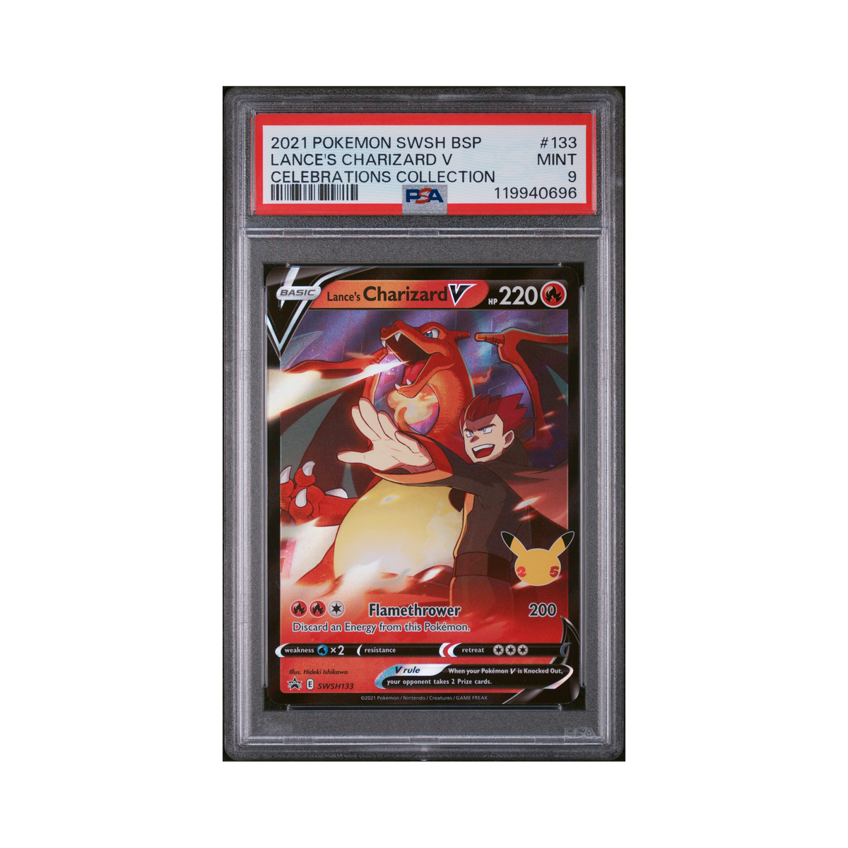 2021 Pokemon SWSH Black Star Promo Lance's Charizard V #133 PSA 9