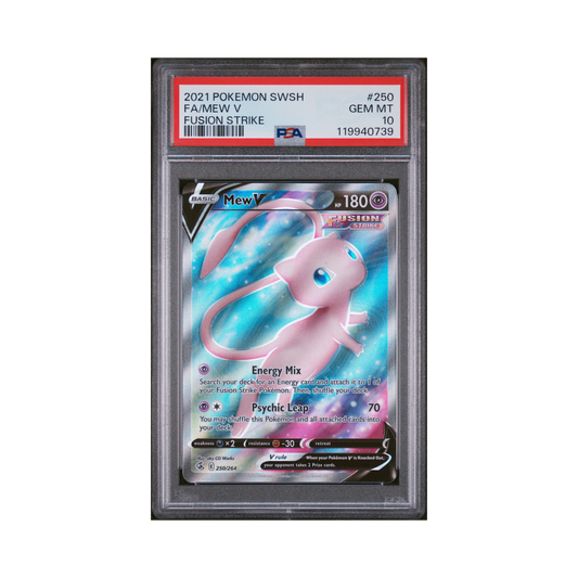 2021 Pokemon Sword & Shield Fusion Strike Mew V #250 PSA 10