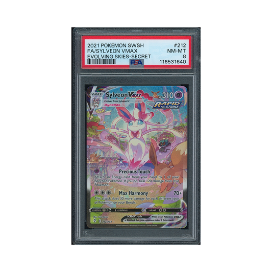 2021 Pokemon Sword & Shield Evolving Skies Sylveon VMAX #212 PSA 8