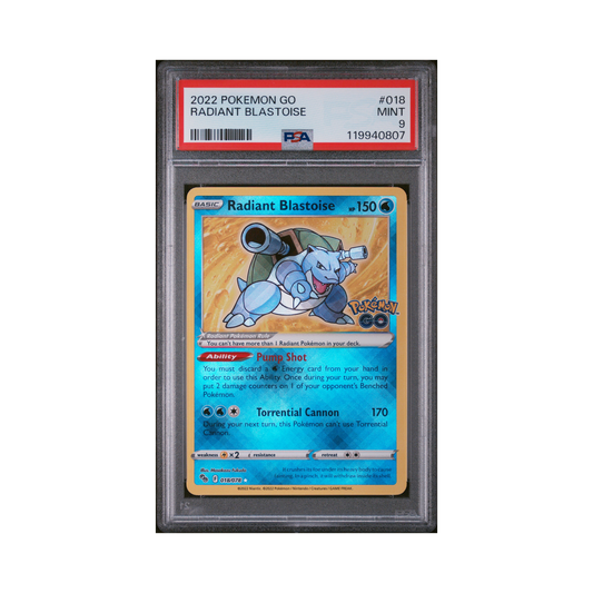 2022 Pokemon Go Radiant Blastoise #018 PSA 9