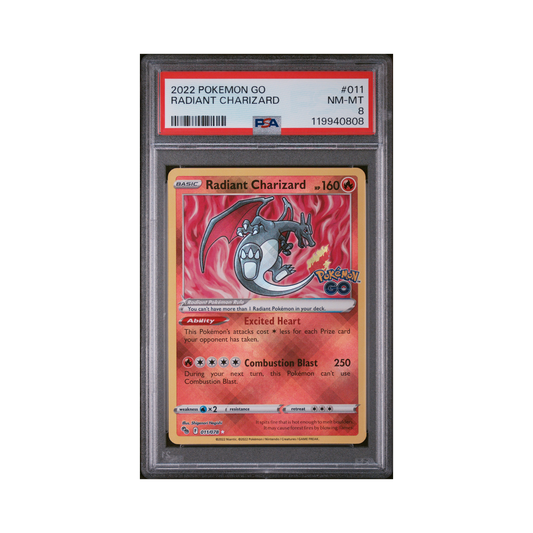 2022 Pokemon Go Radiant Charizard #011 PSA 8