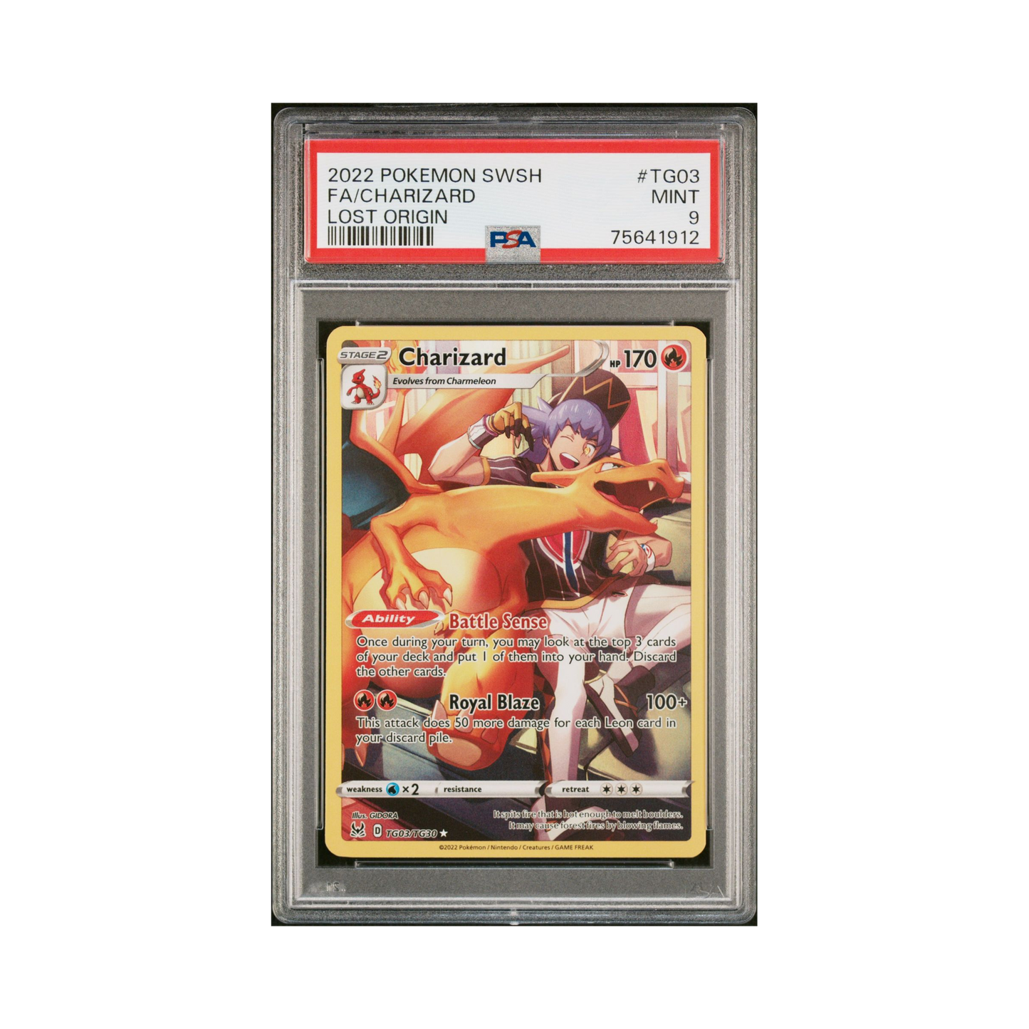 2022 Pokemon Lost Origin Trainer Gallery Charizard #TG03 PSA 9