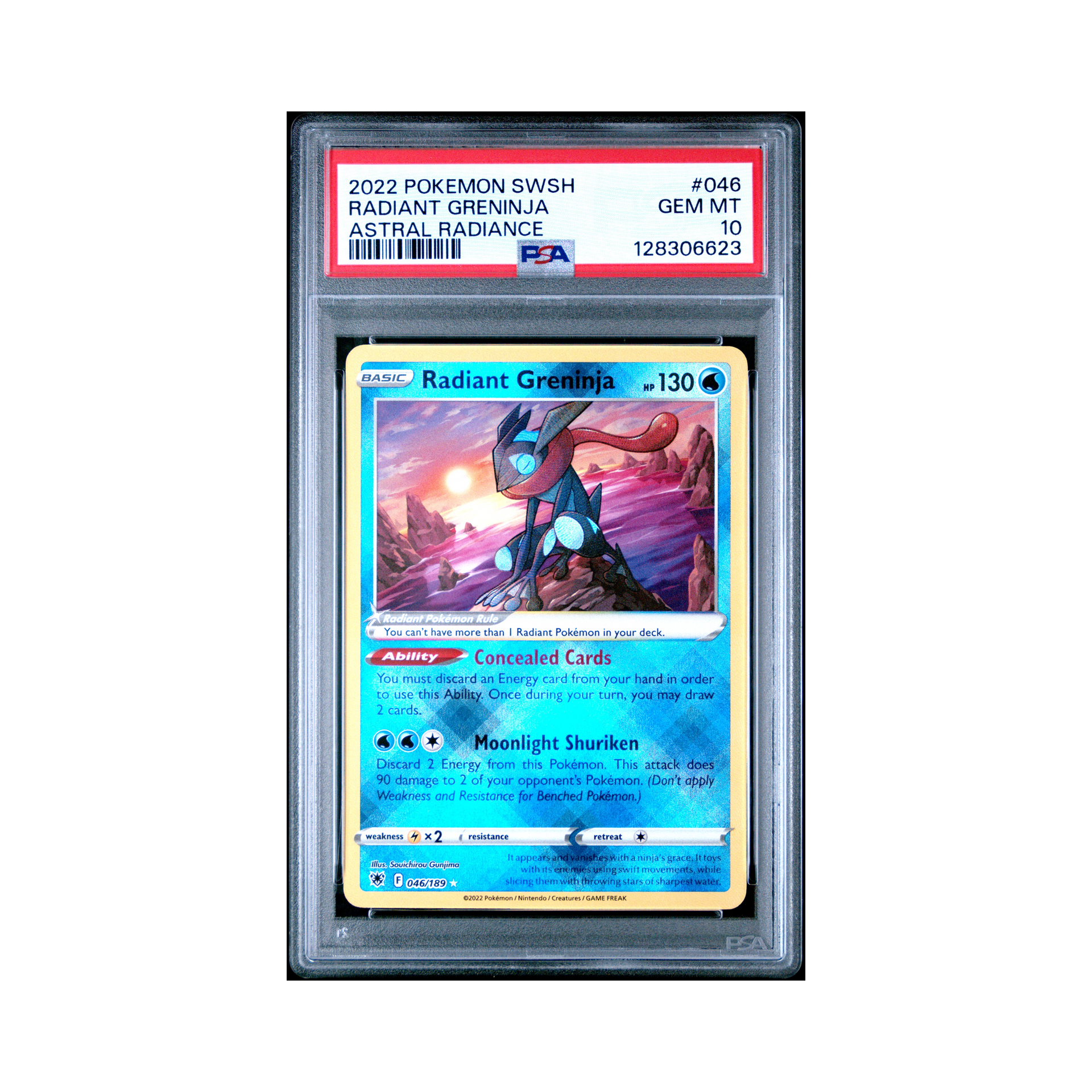 radiant greninja pokemon card 2022 Pokemon Sword & Shield Astral Radiance Radiant Greninja #046 PSA – Common Lands