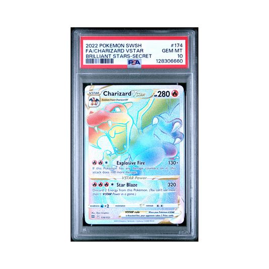 2022 Pokemon Sword & Shield Brilliant Stars Charizard VSTAR #174 PSA 10
